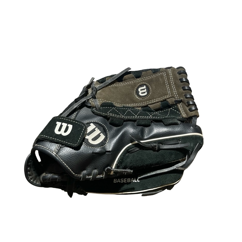 Wilson A350 12 Inch Baseball Glove Right Hand Throw Black Leather A03RB21BS12BG